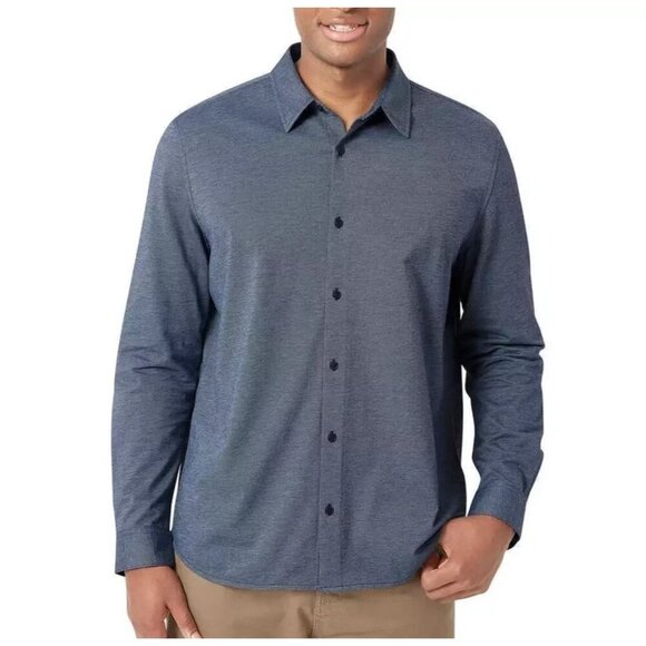 NEW DKNY Men's XL Long Sleeve Button down Sport Shirt Natural Stretch Blue - Picture 1 of 7